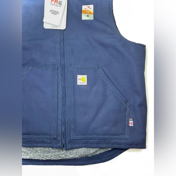 New Carhartt Mens FLAME-RESISTANT QUICK DUCK SHERPA LINED VEST Flame Resistant - Picture 3 of 5